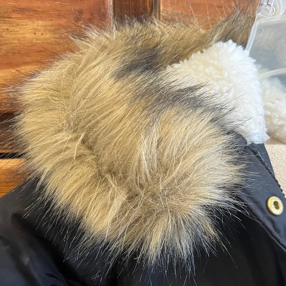 J. Crew Kids Black Puffer Jacket with Fur Hood - Picture 4 of 7